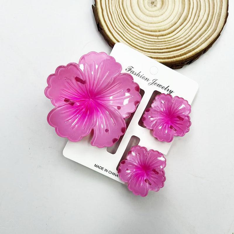 Sada skřipců do vlasů s frangipani: Květinové vlasové doplňky s imitací mramoru pro módní svátky