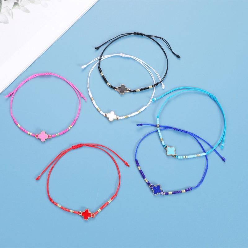 Multicolor Beaded Cross Bracelet Set Alloy Woven Handmade Fashion Accessory Men Women