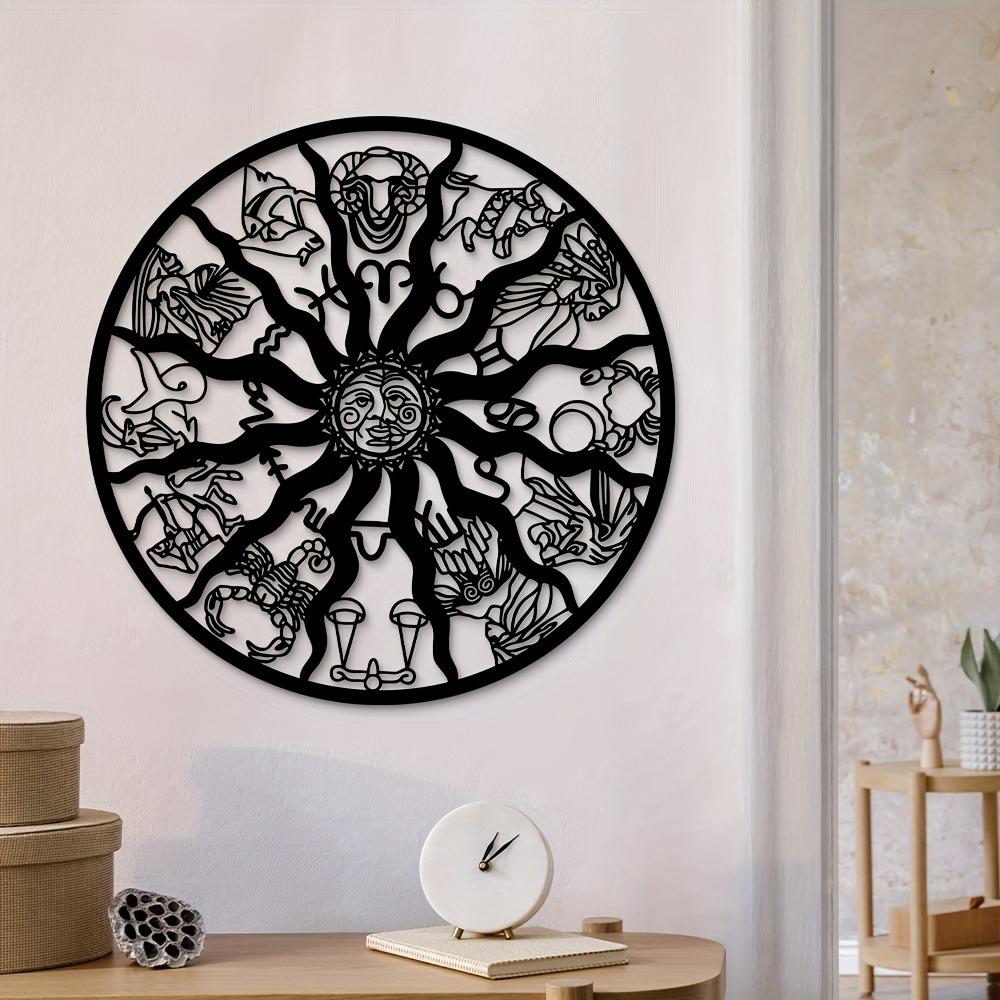 Metal Wall Art Zodiac Sun Sign 1pc, Astrology Celestial Home Decor, Iron Ramadan Ornament