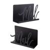 Artistic Black Metal Mail Holder Stylish Black Metal Mail Organizers and Cutter Stoareg Rack for Desktop Efficiency
