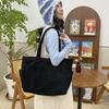 Simple literary tote bag women's new casual shoulder bag large capacity trendy handbag