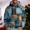 Denim Plaid Printed Mens Women Universal Hoodies Autumn Fashion Street Men Sweatshirts Casual Loose Men Clothing Tops Hoodies