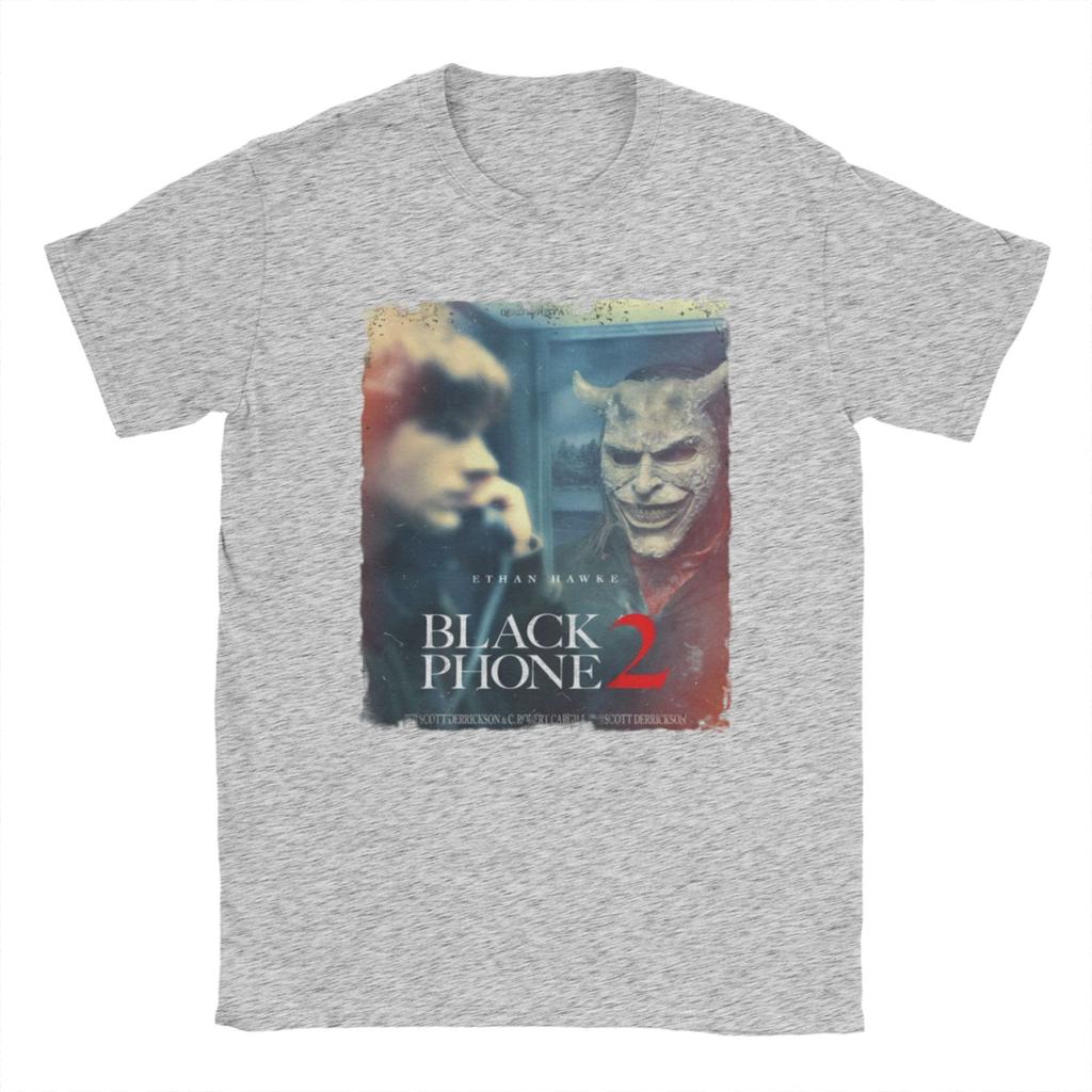 2025 Black Phone 2 Movies Poster T-Shirt  Leisure T-Shirts Short-Sleeve Tops Summer 100 Cotton Comfortable 5XL 6XL Clothing