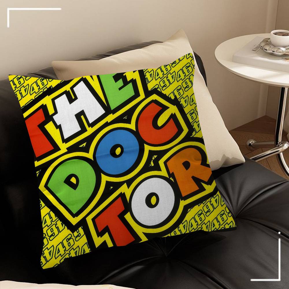 V-Valentino Moto Gp R-Rossi 46 Pillowcase toon Gift Cushion Cover Bedroom Home Sofa Chair Seat Decor pillow case