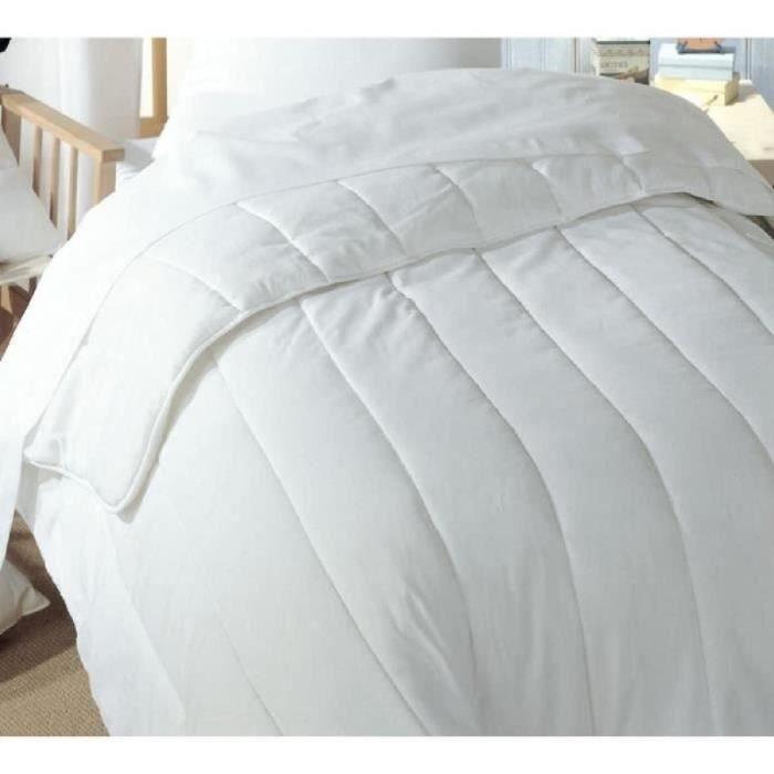 Couette - FABRICATION FRANCAISE - 140 x 200 cm - 450 gr/m² - 1 place - Oreiller 60 x 60 cm
