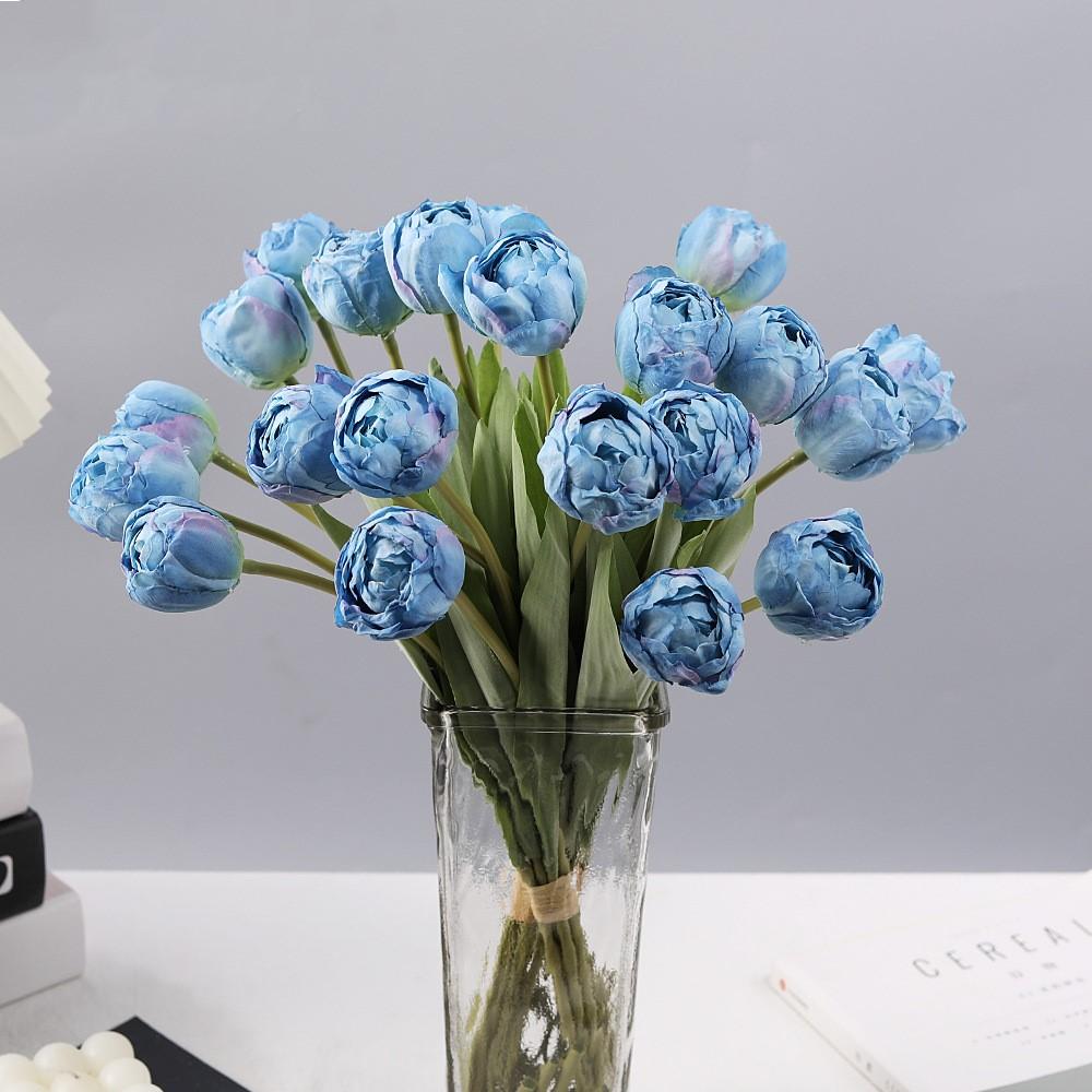 7 Heads High Quality Artificial Silk Cloth Tulip Flower Bundle For Wedding