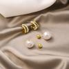 Light Luxury Diamond Stud Earrings, Cold Temperament Simple Pearl Earrings, A Dual-Purpose Earring