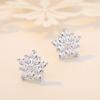 Elegant Temperament, Flash Diamond Five-pointed Star Snowflake Earrings Shining Stars Zircon Earrings