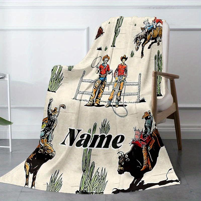 Cowboy Customize Your Name Blanket Warm Comfortable And Soft Blankets Are Suitable For Home Lunch Break Blanket Office Sofa Sofa Gift To Relatives And
