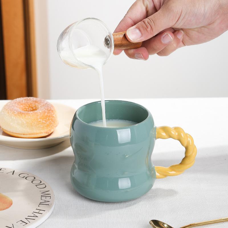 Gourd Water Cup, Creative Special-Shaped Ceramic Cup, Cute Couple Coffee Cup, Small Fresh Milk Breakfast Cup