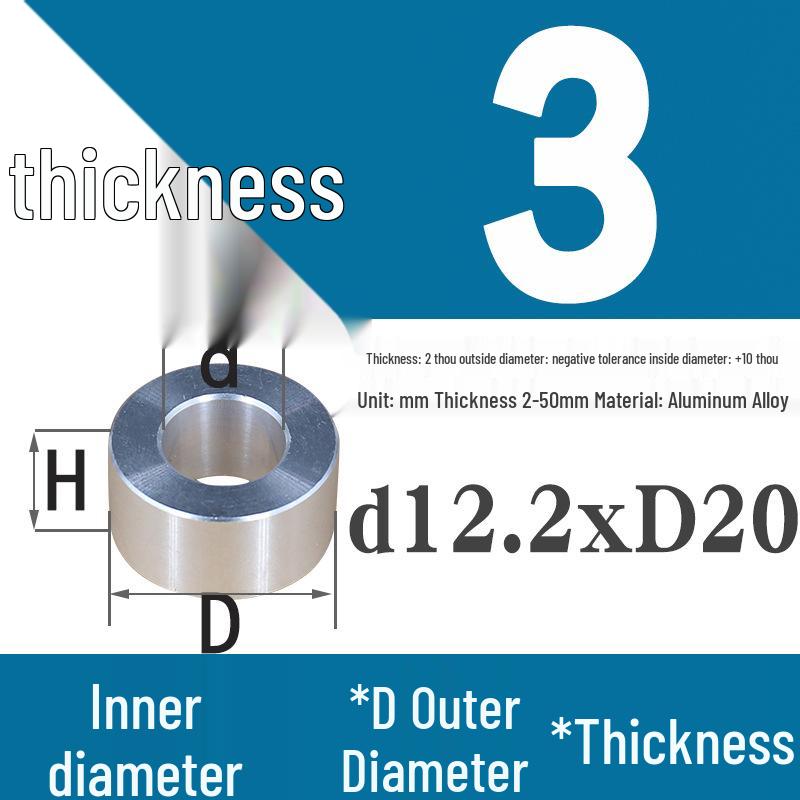 Außen-Ø 20mm Aluminiumlegierung Flache Unterlegscheibe Abstandshalter mit M6/M8/M10/M12 Innenloch - Metallwellenbuchse Isoliersäule.