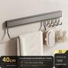 Space Aluminum Wall Hook Set With Strong Adhesive No Drilling Suitable For Bathroom And Closet Storage