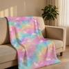 Rainbow Swan Galaxy Set Throw Short Plush Throw Blanket Soft Skin-Friendly Multi-Scene Home Office