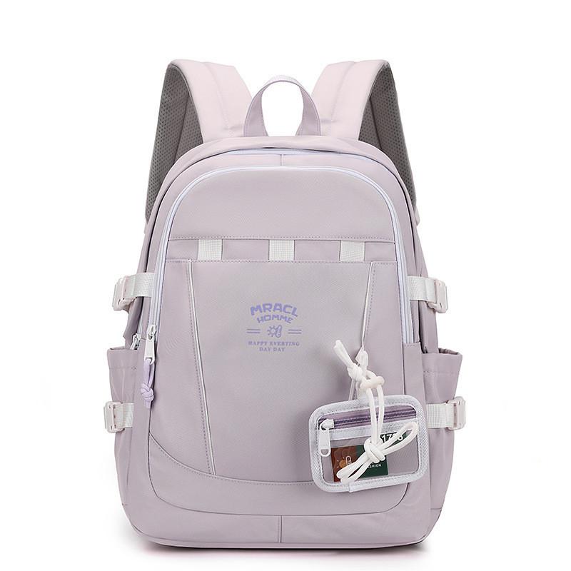 

Stylish And Spacious Nylon Backpack For Students With Comfortable Curved Straps In Multiple Colors фиолетовый
