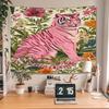 Pink tigerpatterned design Digital printing polyester wall tapestry suitable for use living rooms bedrooms offices bars party