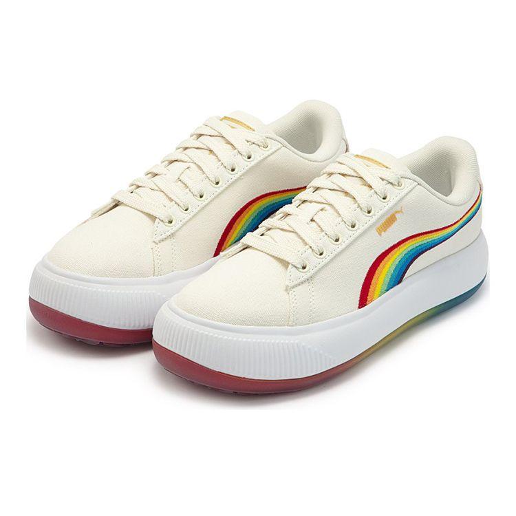 Puma Suede Mayu Prism Classic Low-Top Sneakers Women Sneakers Off-White Rainbow 387240-03