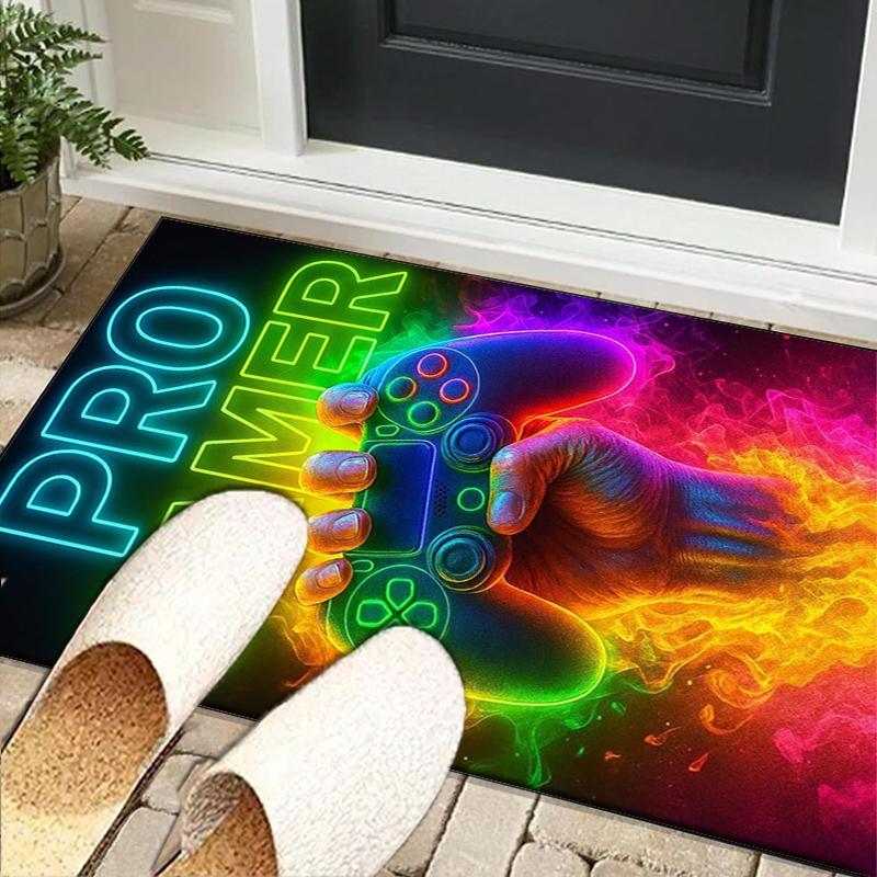 

Neon Game Over Art Office Rug Chair Mat, Game Carpet, Suitable for Front Door, Bedroom, Living Room, Desk, Holiday Gift 40cmx60cm