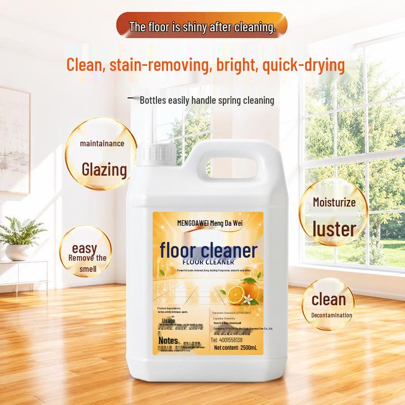 Large Bottle Wood & Tile Floor Cleaner, Orange Scent, Odor & Stain Removal, Quick Dry, Family Pack, 5 Catties