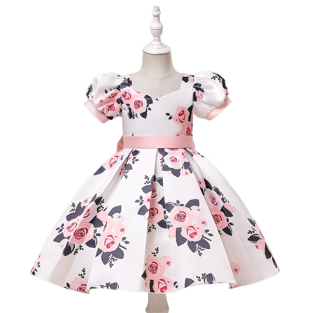 2024 Girls' Elegant Satin Princess Dress for Formal Events and Birthdays