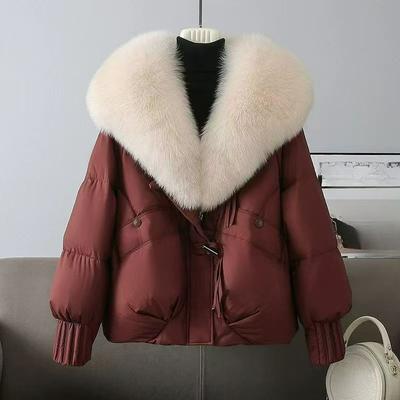 Big Fur Collar Short Fashion Padded Jacket, High-end Temperament Padded Jacket, Loose Padded Jacket