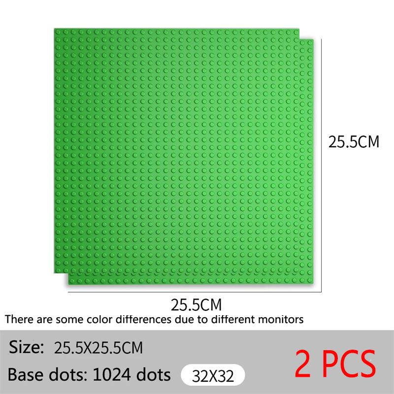 2PCS Classic Baseplates 32x32 16x32 Dots Base Plate MOC Blocks Plastic Building Bricks Assembly Compatible Brand City Friends