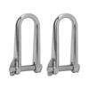 2pcs Long D Shackle Heavy Duty 8mm Marine Grade 316 Stainless Steel D Ring Shackles for Boats RVs Trailer