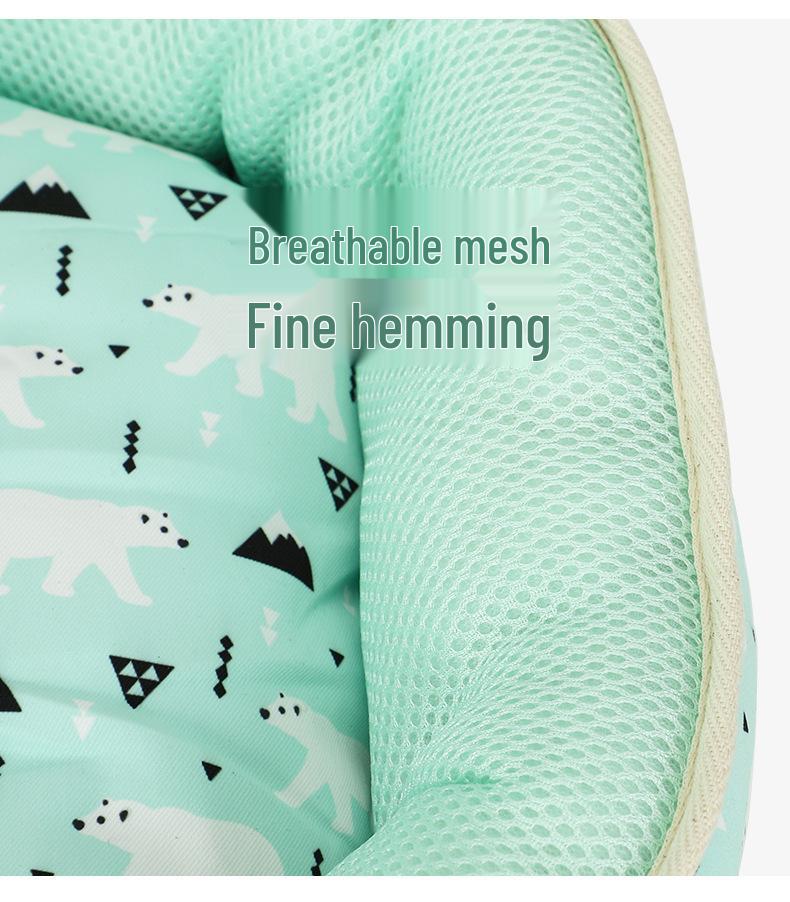 Summer Cooling Pet Bed: Breathable Cotton Nest for Cats and Small Dogs