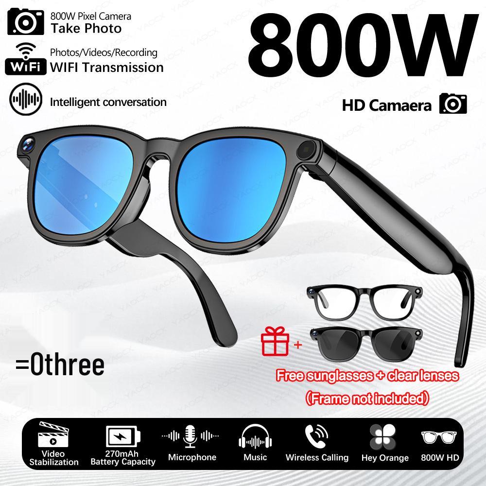 CY01 Smart Glasses: 800W Camera with Anti-Shake, AI Translation, Object Recognition, Music & Call Features