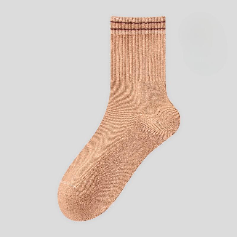 

Men s Winter Warm Wool Ring Pure Color Cotton Mid Tube Socks 1 pair темно-коричневого
