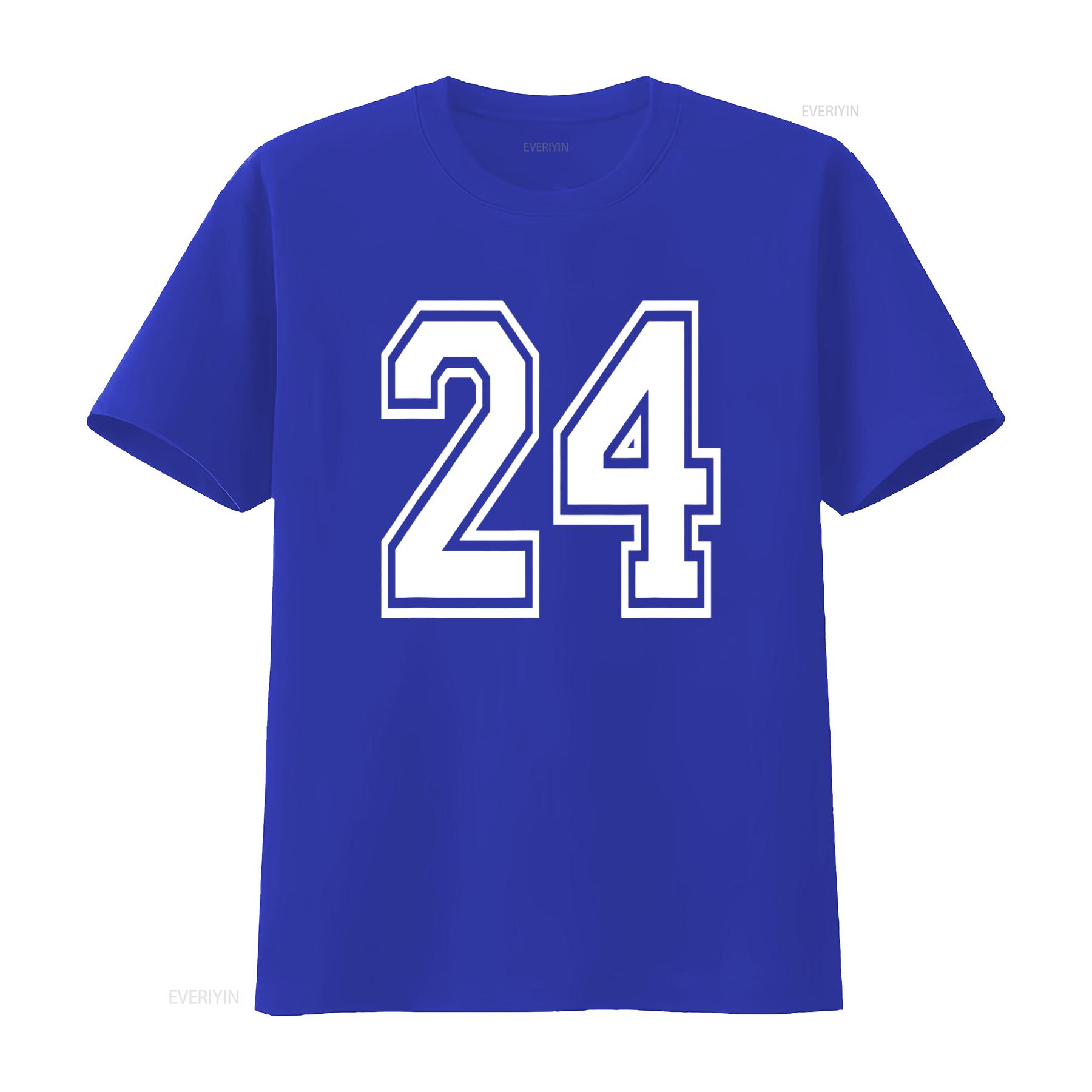 ZheXiong TEE Nummer 24 T-shirt Verjaardag Varsity Sportteam Jersey vintage Gewassen Unisex streetwear designer kleding Casual mode 4XL