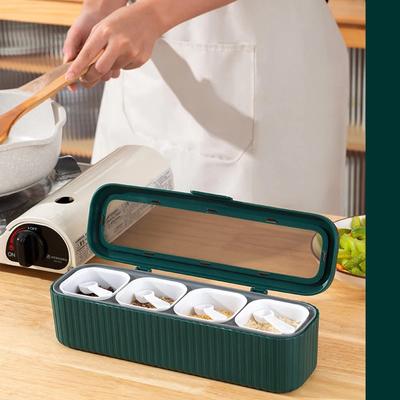 4 Griglie Scatola per condimenti Barattolo per spezie Organizzatore e contenitore per cucina Barattoli per spezie Contenitore per sale e pepe Set di contenitori per spezie