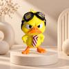 Funny Angry Ducks Figurines Angry Yellow Ducks Desk Decors with Goggles Striped Tie, 2Piece Character Pair for Desks, Shelves, and Distinctive Indoor