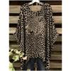 2026 Nou Tricou Femei Modă Leopard Imprimeu 3D Topuri Vară Sexy Gât Rotund Mânecă Scurtă Tricou Stradă Casual Larg Haine Femei
