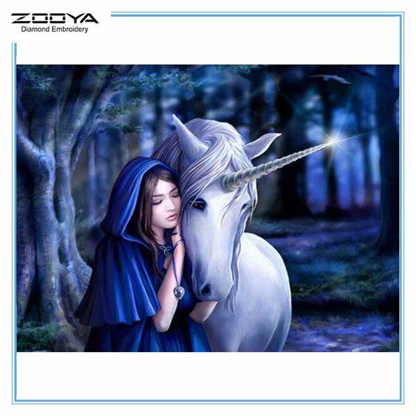 

ЗООЯ DIY 5D Полный Круглый Алмазная Картина Красивая Девушка Ангел Вышивка Крестом Ремесло Стежок Домашний Декор