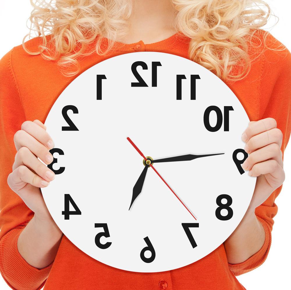 Wall Anti Reverse Clock Modern Backwards Time Run Counter Clockwise Watch Wall