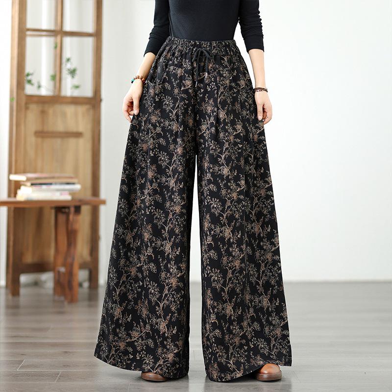 Denim-Hose mit weitem Bein in Übergröße: Elastischer Bund, Schlankmachend, Lässig, Vielseitig.