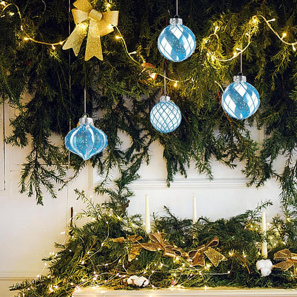 Christmas Ornaments Set 9 Pieces Clear Holiday Decorations Shatterproof Balls Ornaments For Home Family Gathering Dinner