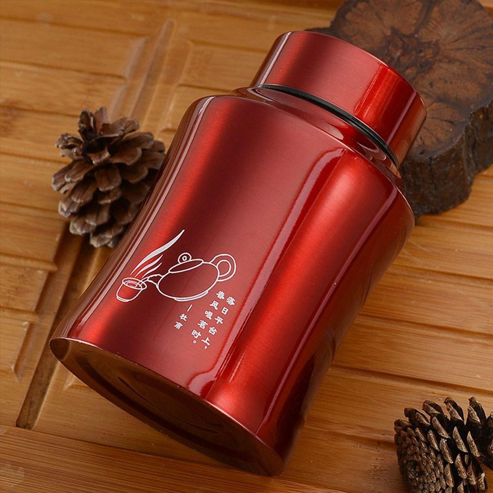 Large Capacity Tea Tin Threaded Port Sealed Tea Can Portable Tea Jar for Home&Travel