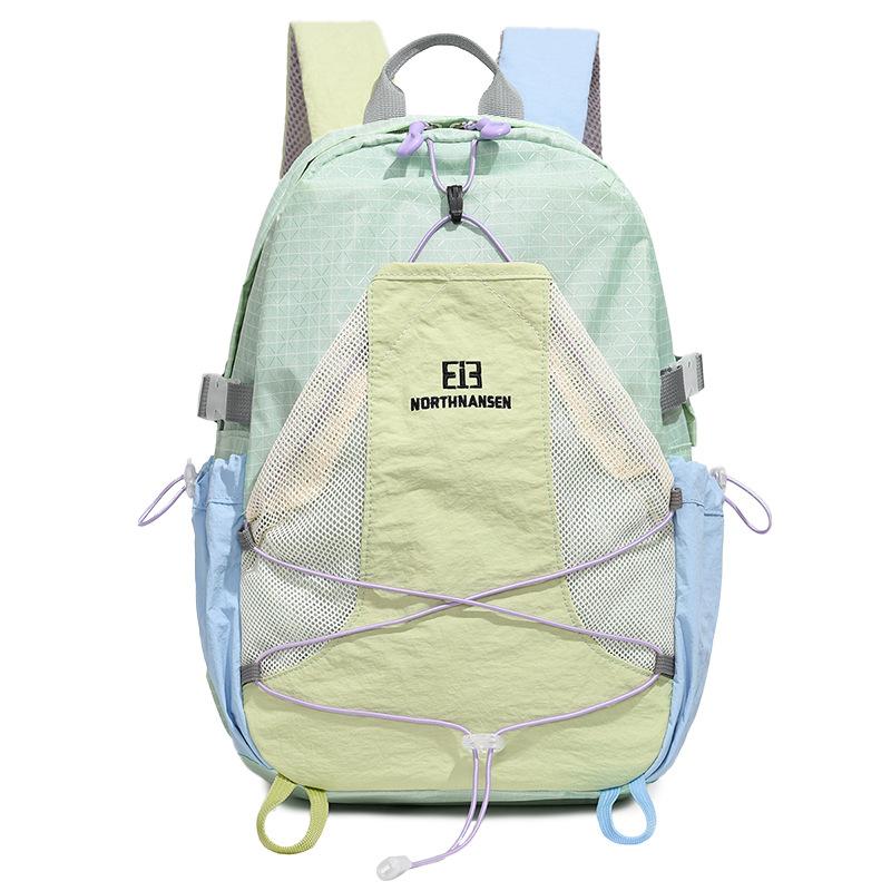Schoolbag Outdoor Leisure Contrast Color Backpack 1011 New Korean Large Capacity Light Travel Mountaineering Backpack Sports School Bag
