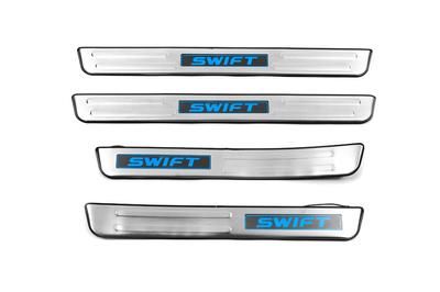 Door Sills Libao LED (4 Pcs, Stainless Steel) for Suzuki Swift