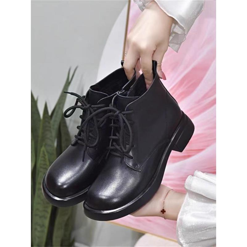 Women's shoes retro Martin boots women's autumn and winter new velvet warm side zipper casual short boots