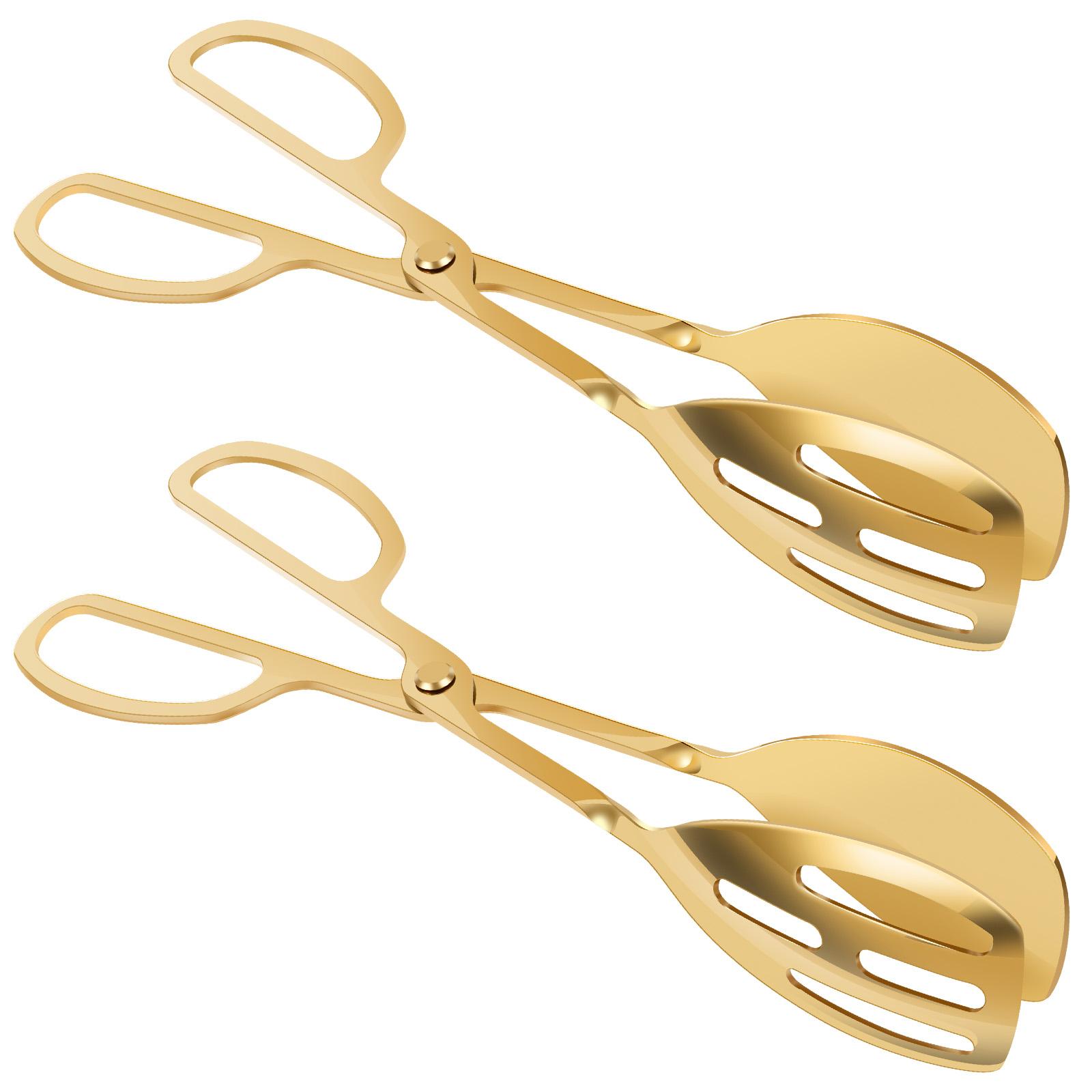 

2Pcs Stainless Steel Food Tongs Kitchen Grill 10 Inch food grade Buffet Serving Tongs for BBQ salad breads Kitchen Cooking Tools