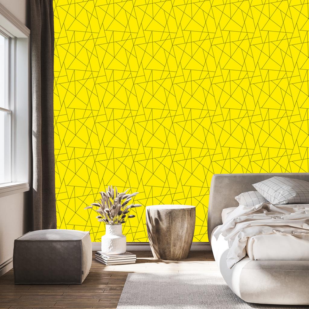 Wallpaper Geometric pattern background yellow, center yellow 50x1000