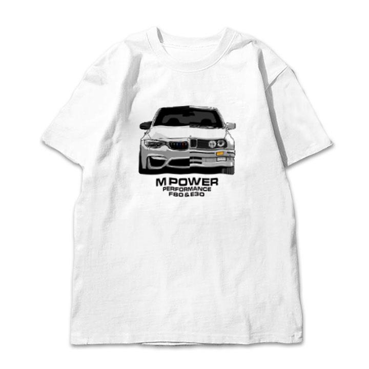 BMW Three Series Short-sleeved Modified Car Clothes E30 F80 M3power Classic Performance Car Trend Pure Cotton T-shirt