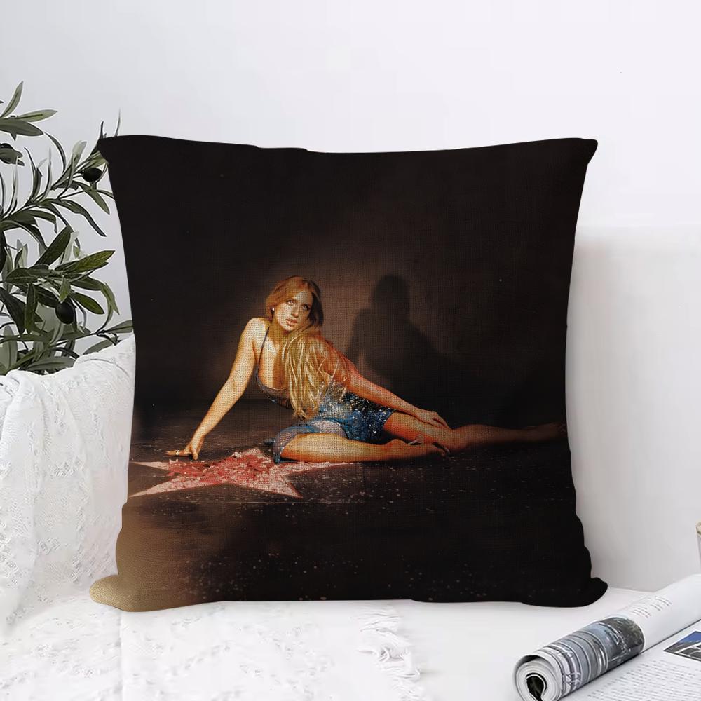 Singer Tate Mcrae Cushion Cover Breathable Linen Pillow Cover Skin-Friendly Home Decor Pillowcase With Hidden Zipper