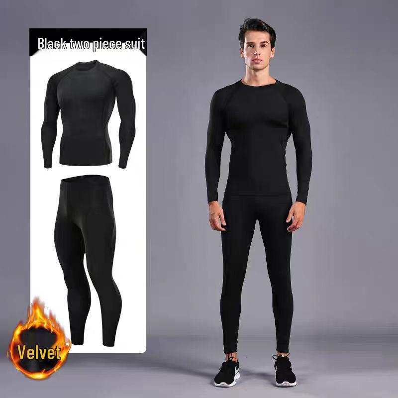 

Men s Quick-Dry Thermal Compression Baselayer Set: Long Sleeve Athletic Wear for Running, Basketball, and Fitness. XXL