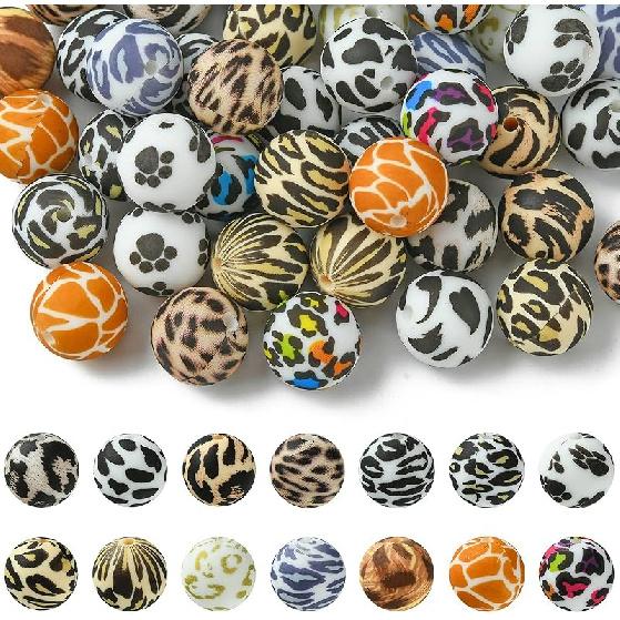 LiQunSweet 15 Pcs 15 Styles Christmas Theme Silicone Beads Santa Claus Tree Socks Snowman Snowflake Beads for DIY Jewelry Keychain Pen Craft