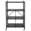 Gestel Foldable Shelf 4 Levels Black On Wheels