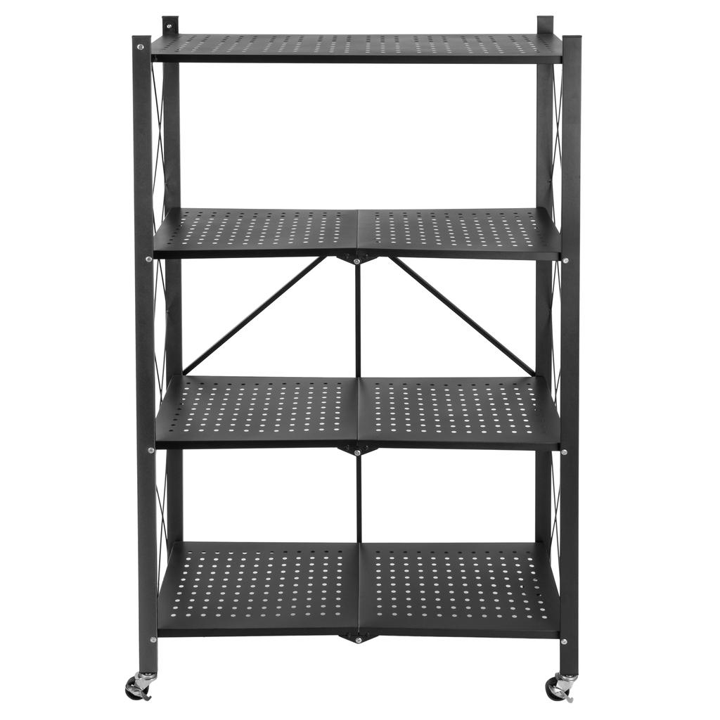 Gestel Foldable Shelf 4 Levels Black On Wheels