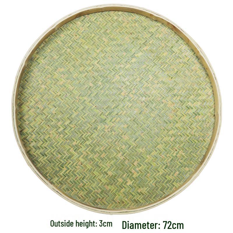 Bamboo Weaving Green Winnowing Basket/Restaurant Sashimi Platter with or without Holes for Drying, Sieving, Tea Sampling, or Decorative Use